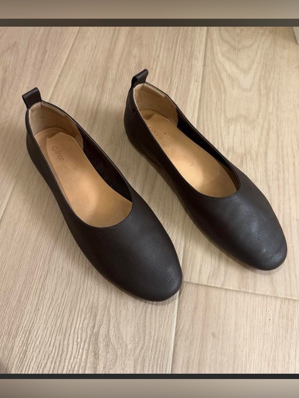 Quince Coffee Bean Italian Leather Glove Ballet Flat